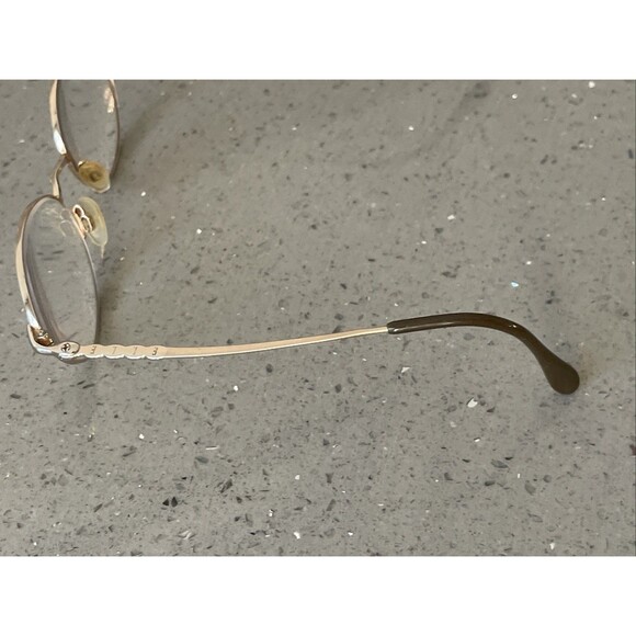 Elle Eyeglasses Frames ONLY Metal Full Rim Oval 50-18 silver main image 4